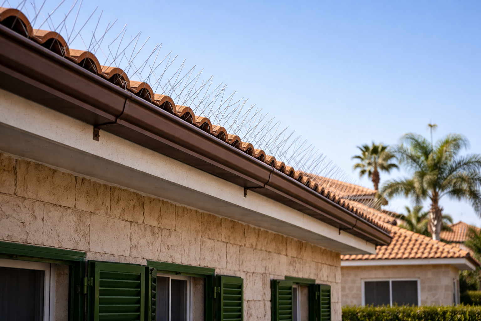 Bird spikes installed for pigeon control in Cyprus